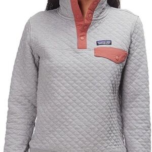 Women’s Patagonia Quilted Pullover in Gray and Coral